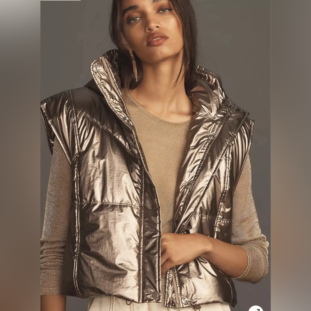 Anthropologie Metallic Puffer Vest - NWOT